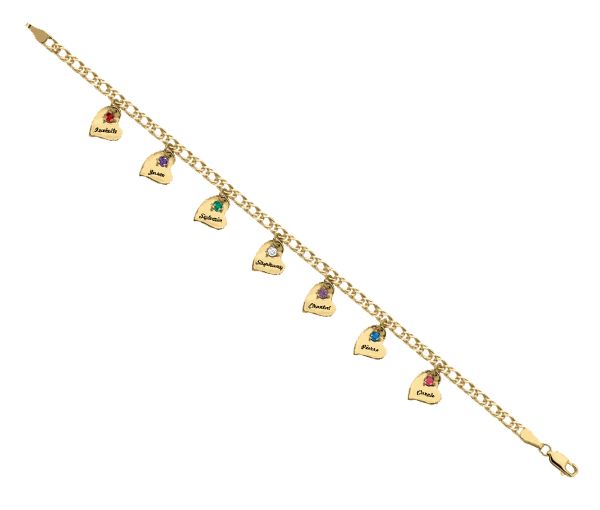 BRACELET DAME COEUR 10K 3 À 7 PIERRES BRACELET DAME COEUR 10K 3 À 7 PIERRES